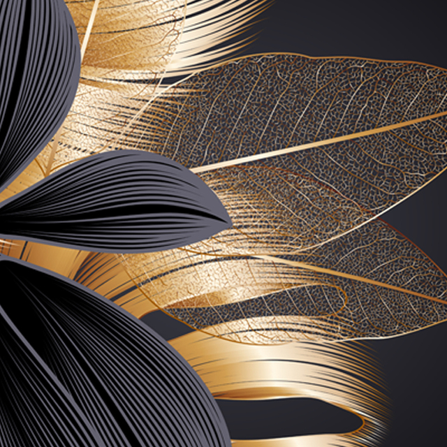 Nowoczesne minimalistyczne złote liście roślin - dekoracja w stylu nordyckim do salonu - Wianko - 1