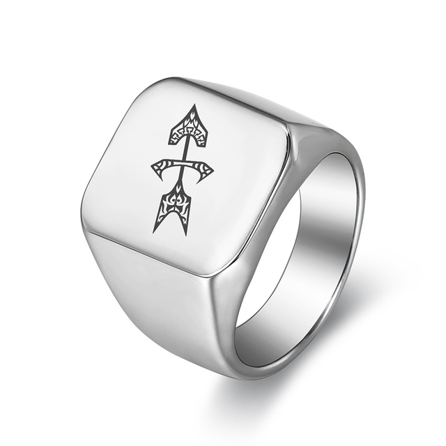 Pierścionek sygnet z konstelacją zodiaku w kolorze srebrnym, personalizowany dla kobiet i mężczyzn, rozmiary 8-12 - Wianko - 7