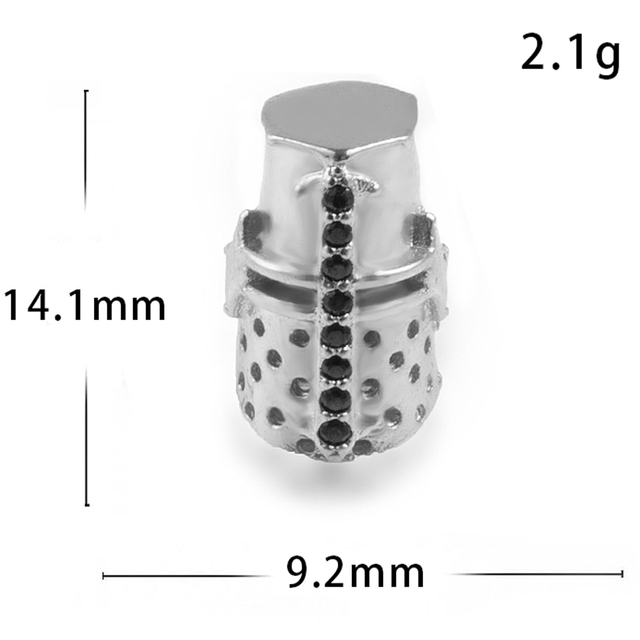 Koraliki wysokiej jakości Micro Pave CZ kask 13.86*9.21/15.53*8.08mm bransoletka DIY moda osobowość - Wianko - 4