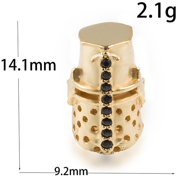 Koraliki wysokiej jakości Micro Pave CZ kask 13.86*9.21/15.53*8.08mm bransoletka DIY moda osobowość - Wianko - 2