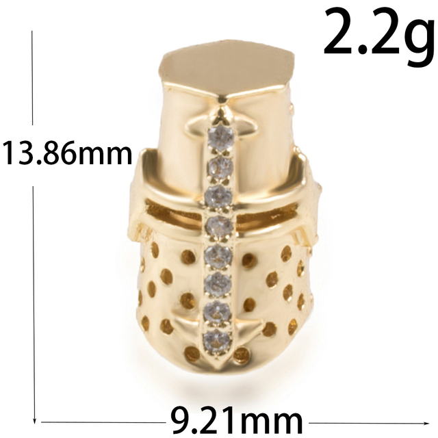 Koraliki wysokiej jakości Micro Pave CZ kask 13.86*9.21/15.53*8.08mm bransoletka DIY moda osobowość - Wianko - 6