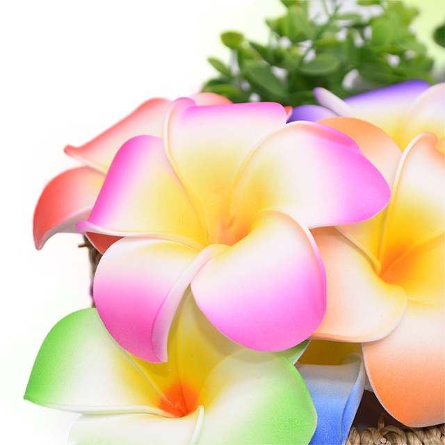 20 sztuk Sztuczne kwiaty Plumeria hawajska - pianka PE Frangipani - dekoracja weselna - Wianko - 11