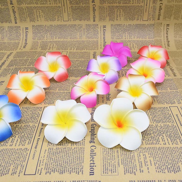 20 sztuk Sztuczne kwiaty Plumeria hawajska - pianka PE Frangipani - dekoracja weselna - Wianko - 15