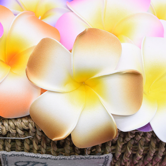20 sztuk Sztuczne kwiaty Plumeria hawajska - pianka PE Frangipani - dekoracja weselna - Wianko - 13