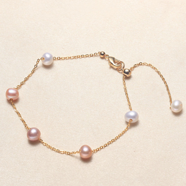Nowość - oryginalna bransoletka z naturalną słodkowodną perłą, ładny prezent na imprezę, 10 sztuk w zestawie - Wianko - 1
