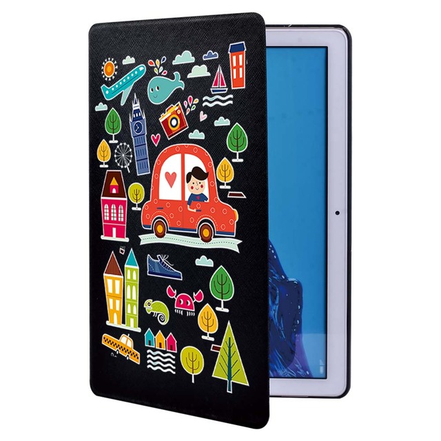 Obudowa na tablet Huawei MediaPad T3 8.0/10 9.6/T5 10.1 - śliczne kreskówki, drukuj, PU skórzany, folio, stojak - Wianko - 17