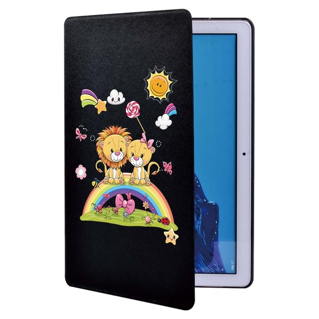 Obudowa na tablet Huawei MediaPad T3 8.0/10 9.6/T5 10.1 - śliczne kreskówki, drukuj, PU skórzany, folio, stojak - Wianko - 27