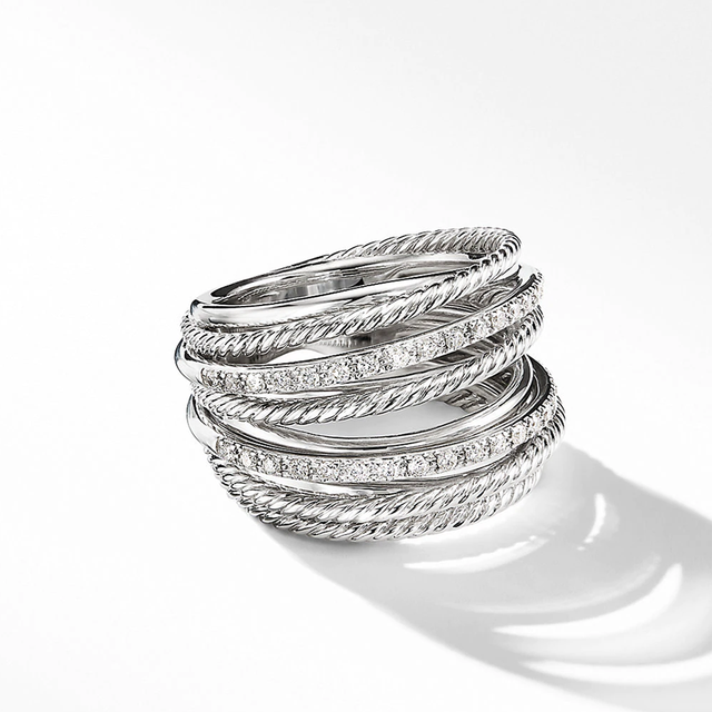 Huitan srebrny pierścień z błyszczącymi CZ metalowymi, OL Style, wielorzędy, wszechstronny, moda, biżuteria dla kobiet - Wianko - 2