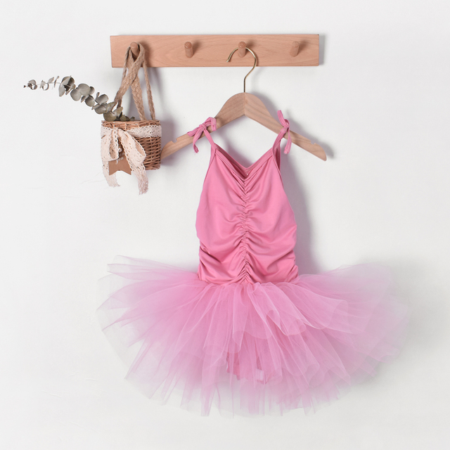 Dziecięca baletowa spódniczka Tutu dla dziewczynki z regulowanymi ramiączkami - sukienka baletowa trykotowa do gimnastyki i tańca - Wianko - 8