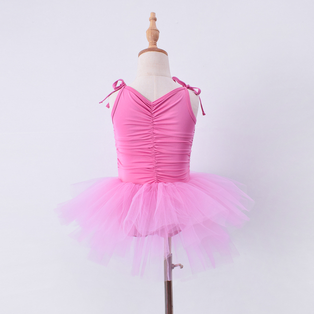 Dziecięca baletowa spódniczka Tutu dla dziewczynki z regulowanymi ramiączkami - sukienka baletowa trykotowa do gimnastyki i tańca - Wianko - 3