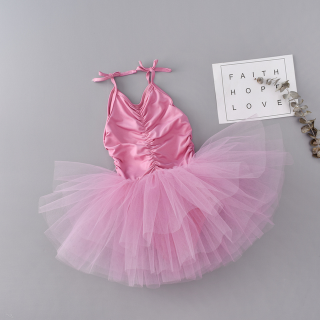 Dziecięca baletowa spódniczka Tutu dla dziewczynki z regulowanymi ramiączkami - sukienka baletowa trykotowa do gimnastyki i tańca - Wianko - 7