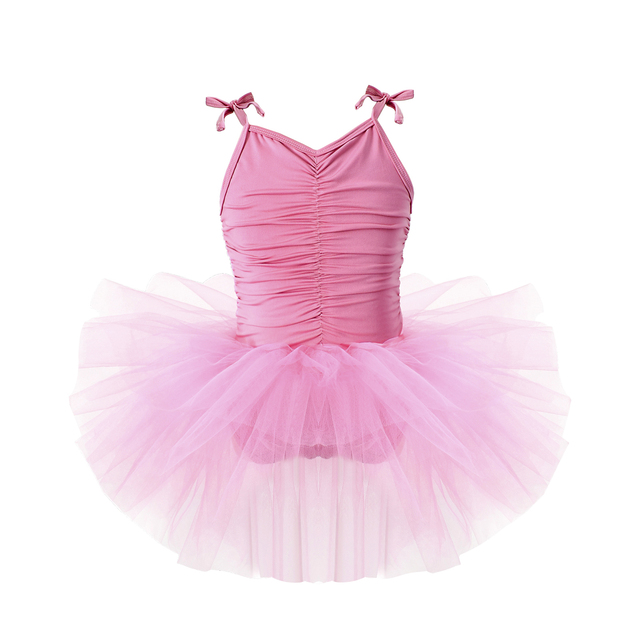Dziecięca baletowa spódniczka Tutu dla dziewczynki z regulowanymi ramiączkami - sukienka baletowa trykotowa do gimnastyki i tańca - Wianko - 5