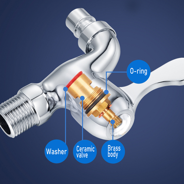 Kran ogrodowy z mosiądzu: 1/2 cala, zimno, mały, na zewnątrz - Wianko - 3