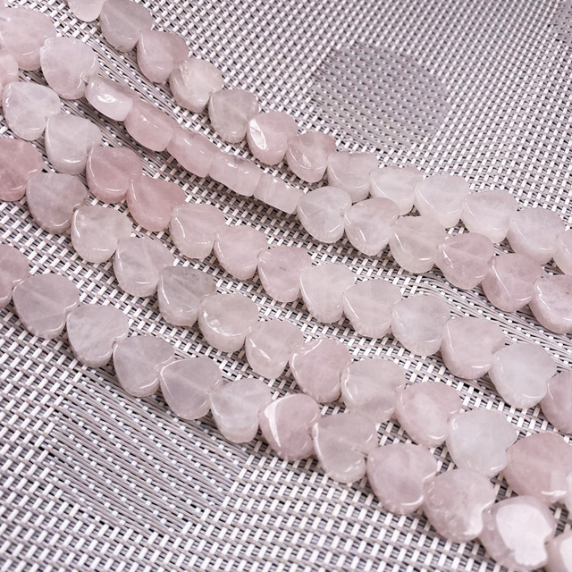 40 sztuk koralików Natural Rose Quartz w kształcie serca agaty - kamienie na naszyjnik, bransoletki, biżuterię DIY (10mm) - Wianko - 23
