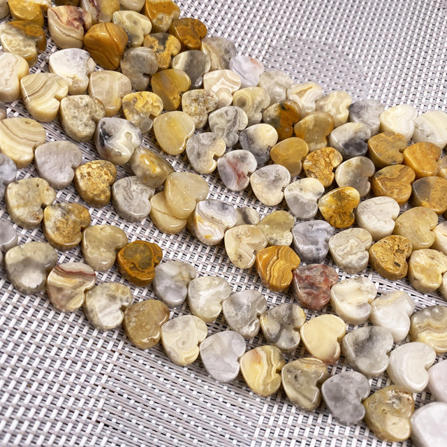 40 sztuk koralików Natural Rose Quartz w kształcie serca agaty - kamienie na naszyjnik, bransoletki, biżuterię DIY (10mm) - Wianko - 28