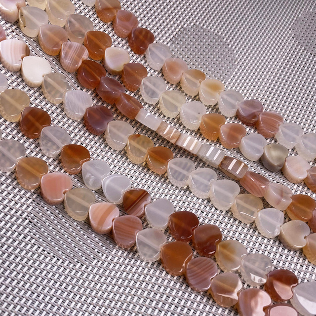 40 sztuk koralików Natural Rose Quartz w kształcie serca agaty - kamienie na naszyjnik, bransoletki, biżuterię DIY (10mm) - Wianko - 7