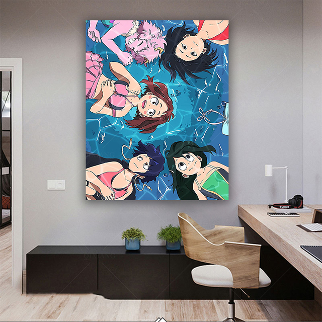 Plakat My Hero Academia Girls - dekoracyjne zdjęcie domu, obraz ścienny na płótnie, drukowane w Japonii (Anime, Cartoon, Malarstwo i kaligrafia) - Wianko - 4
