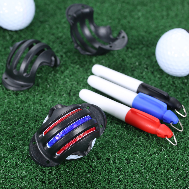 Zestaw do gry w golfa - Piłka golfowa Liner Clip Marker, narzędzie do identyfikacji znaków przy wyrównaniu, pomoc do puttingu i swingu - Wianko - 7