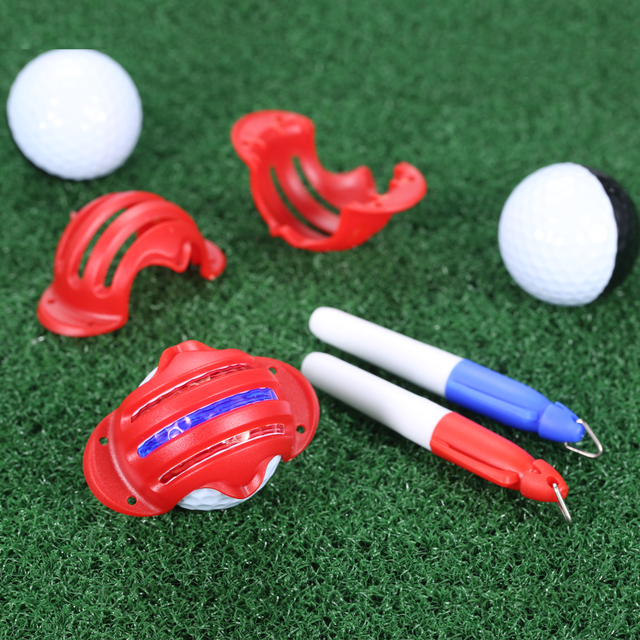 Zestaw do gry w golfa - Piłka golfowa Liner Clip Marker, narzędzie do identyfikacji znaków przy wyrównaniu, pomoc do puttingu i swingu - Wianko - 9