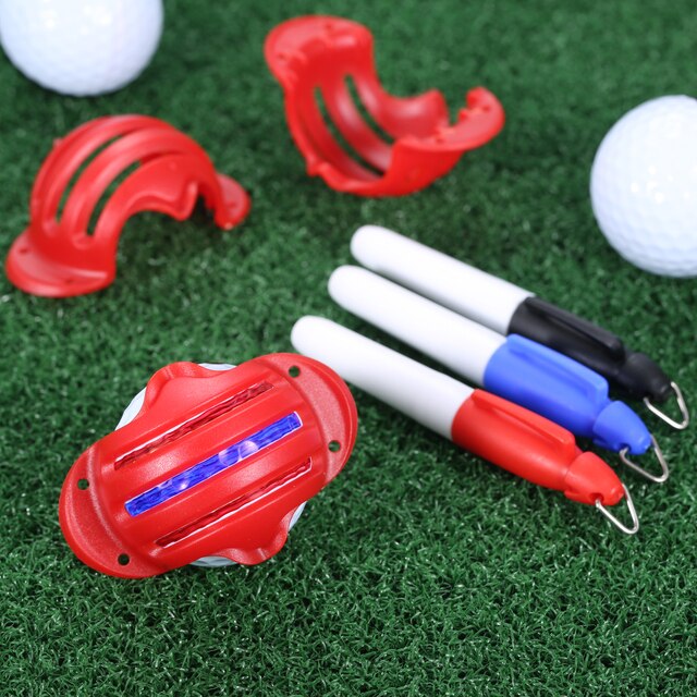 Zestaw do gry w golfa - Piłka golfowa Liner Clip Marker, narzędzie do identyfikacji znaków przy wyrównaniu, pomoc do puttingu i swingu - Wianko - 8