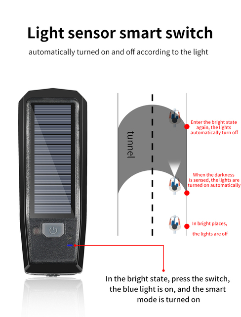 Lampa czołowa rowerowa WEST BIKING Solar Power z ładowaniem USB - Wianko - 6