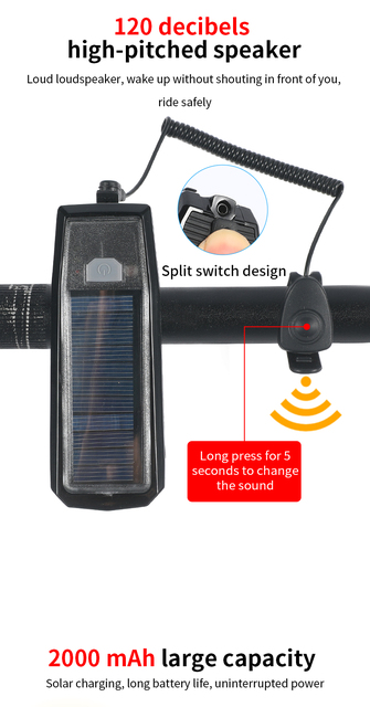 Lampa czołowa rowerowa WEST BIKING Solar Power z ładowaniem USB - Wianko - 13