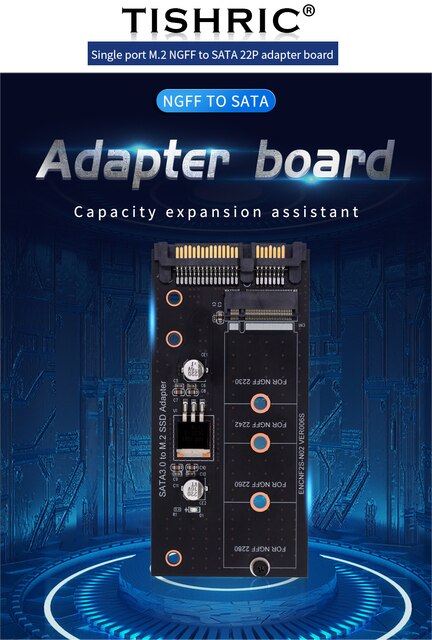 Adapter SSD TISHRIC M2 NGFF Msata do SATA 3.0 2.5 22pin M.2 - konwerter karty rozszerzającej do komputera laptopa 6Gps - Wianko - 8