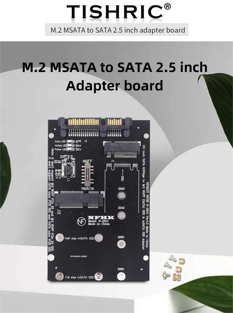 Adapter SSD TISHRIC M2 NGFF Msata do SATA 3.0 2.5 22pin M.2 - konwerter karty rozszerzającej do komputera laptopa 6Gps - Wianko - 1