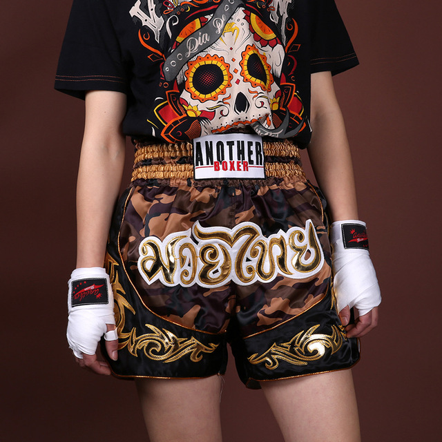 Spodenki Tajskiego Boksu Męskie Kamuflaż Kick Crossfit Patchwork Walki MMA Muay Thai - XXXL - Wianko - 2