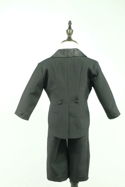 Chłopięcy garnitur na ślub/bal: czarno-biały, formalne stroje dla dzieci, zestaw tuxedo - Wianko - 10