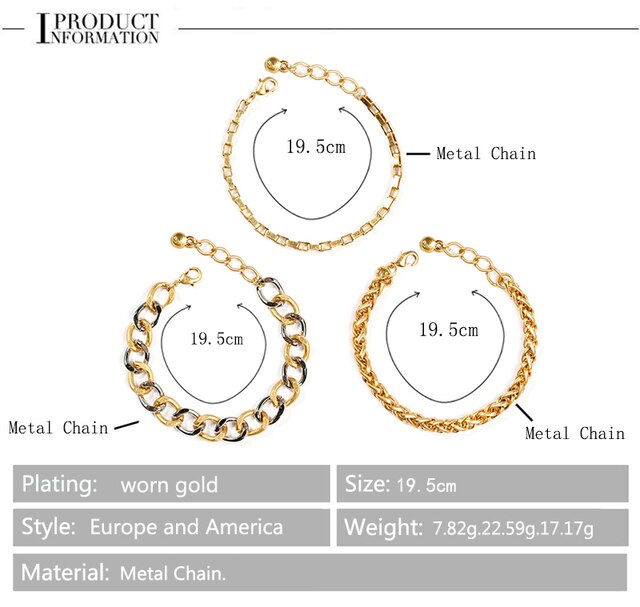 Bransoletka damska ze stali nierdzewnej, regulowana długość, złoty kolor, łańcuszek Figaro, luksusowa marka biżuterii - Wianko - 1