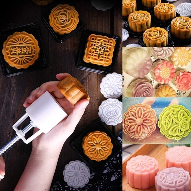 Formy do ciast: Zestaw form na ciasteczka księżycowe, 10 sztuk, 100g - dekoracja festiwalowa DIY na jesień - Wianko - 6