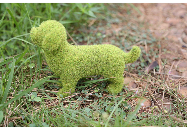 Sztuczne rośliny trawa na zewnątrz - dekoracyjna statuetka Puppy Cat do ogrodu na trawnik i ganek - artystyczna ozdoba ogrodowa - Wianko - 4