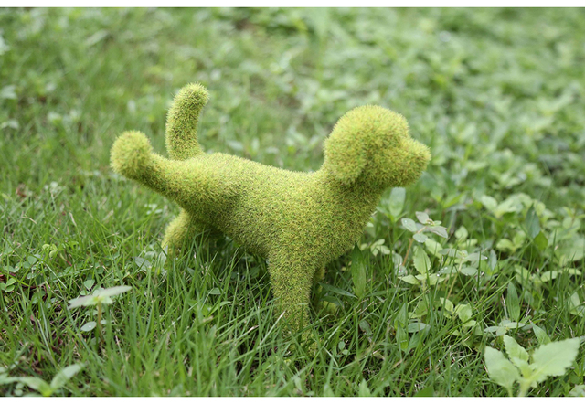 Sztuczne rośliny trawa na zewnątrz - dekoracyjna statuetka Puppy Cat do ogrodu na trawnik i ganek - artystyczna ozdoba ogrodowa - Wianko - 8