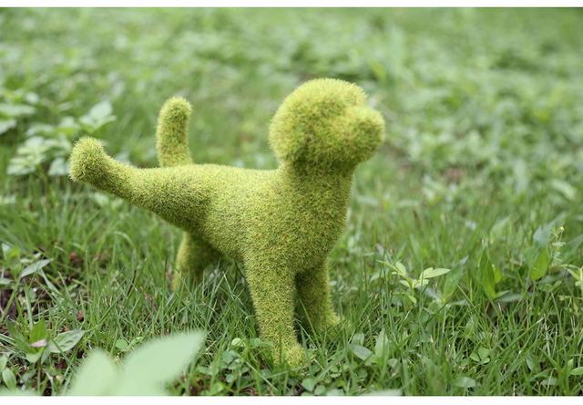 Sztuczne rośliny trawa na zewnątrz - dekoracyjna statuetka Puppy Cat do ogrodu na trawnik i ganek - artystyczna ozdoba ogrodowa - Wianko - 6