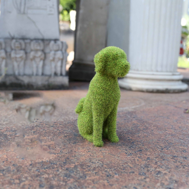 Sztuczne rośliny trawa na zewnątrz - dekoracyjna statuetka Puppy Cat do ogrodu na trawnik i ganek - artystyczna ozdoba ogrodowa - Wianko - 13