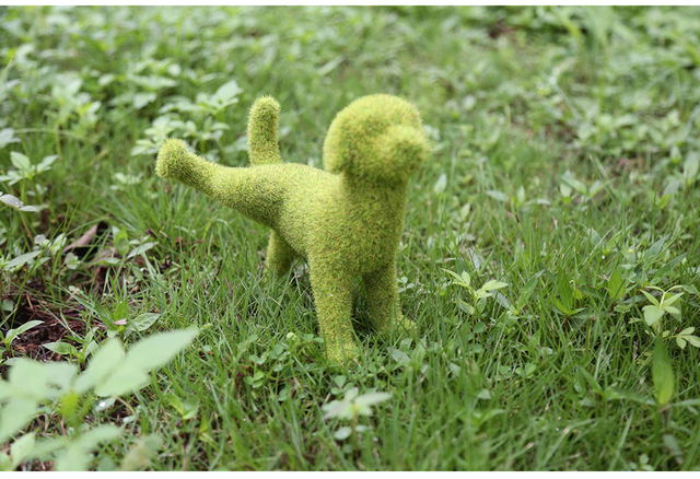 Sztuczne rośliny trawa na zewnątrz - dekoracyjna statuetka Puppy Cat do ogrodu na trawnik i ganek - artystyczna ozdoba ogrodowa - Wianko - 7
