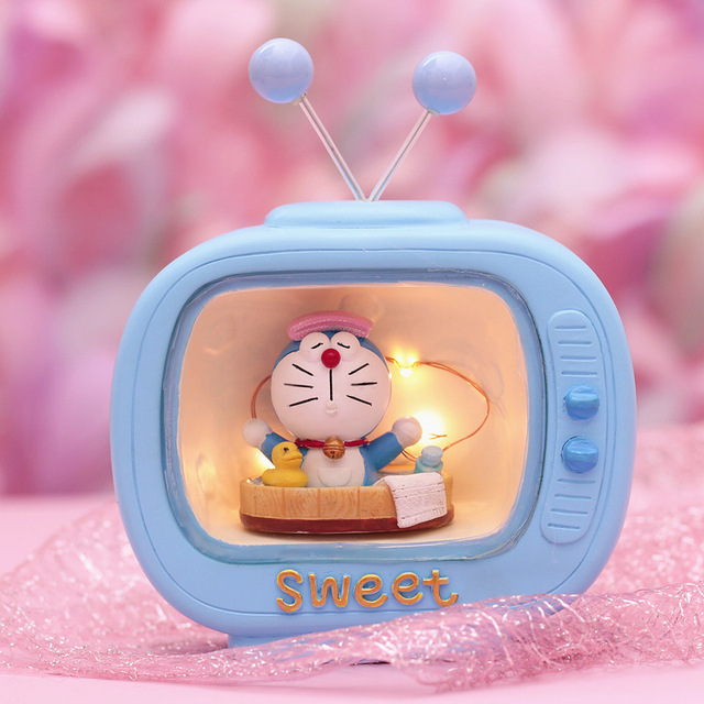 Doraemon - Ledowy nocny model figurki zabawki dla dzieci - lekka lampka nocna, idealna do dekoracji sypialni - Wianko - 3