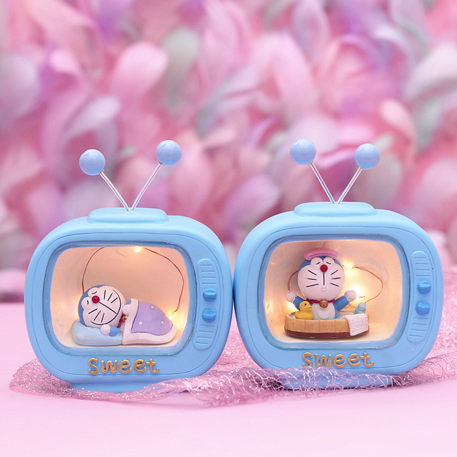 Doraemon - Ledowy nocny model figurki zabawki dla dzieci - lekka lampka nocna, idealna do dekoracji sypialni - Wianko - 1