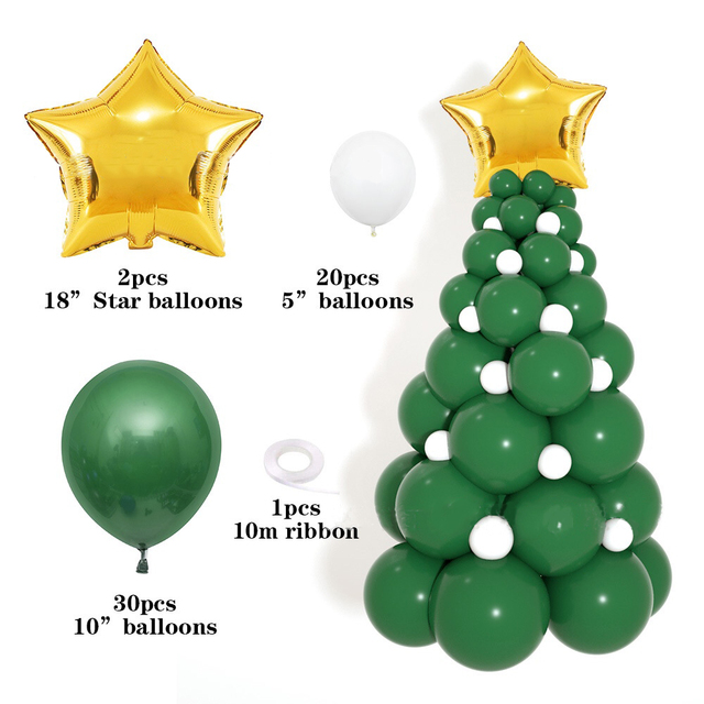 Zestaw 142 szt. świątecznych łańcuchów balonowych z lateksu - dekoracje na przyjęcie, baby shower - łuk balonowy Garland - Wianko - 7