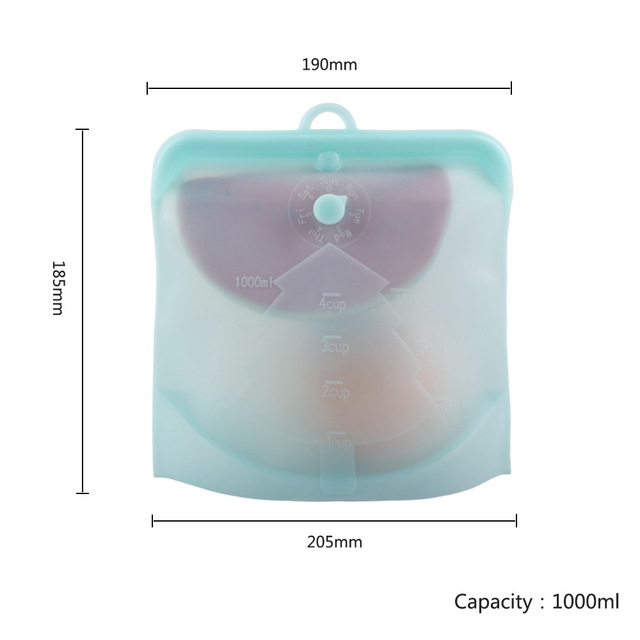 Silikonowa torba do przechowywania żywności PULISI wielokrotnego użytku 1500ml - Wianko - 8