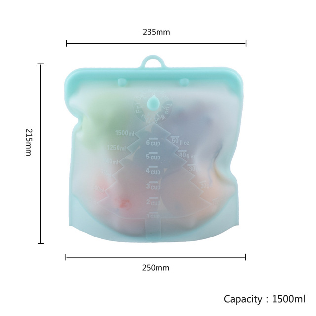 Silikonowa torba do przechowywania żywności PULISI wielokrotnego użytku 1500ml - Wianko - 7