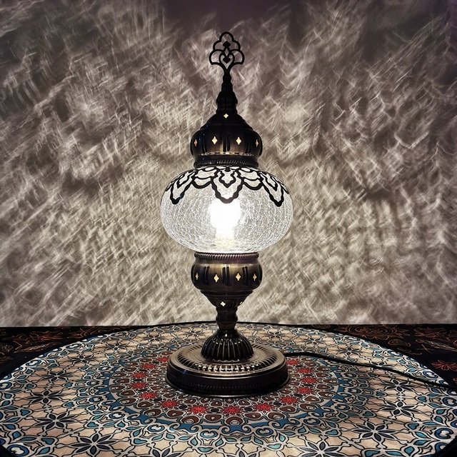 Lampa stołowa ice crack do sypialni, nocnej restauracji, hotelu, B&B, baru, kawiarni - turecka stylizacja - Wianko - 2