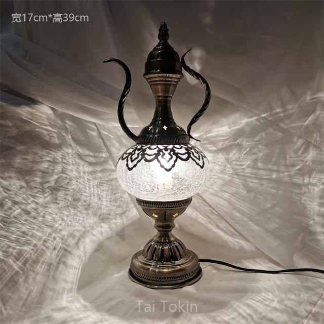 Lampa stołowa ice crack do sypialni, nocnej restauracji, hotelu, B&B, baru, kawiarni - turecka stylizacja - Wianko - 14