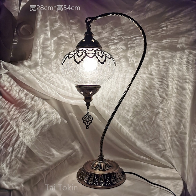 Lampa stołowa ice crack do sypialni, nocnej restauracji, hotelu, B&B, baru, kawiarni - turecka stylizacja - Wianko - 13