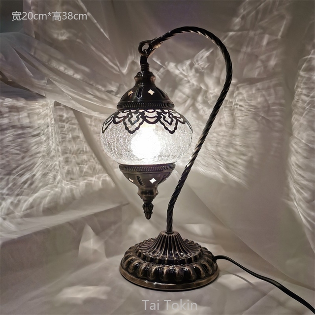 Lampa stołowa ice crack do sypialni, nocnej restauracji, hotelu, B&B, baru, kawiarni - turecka stylizacja - Wianko - 11