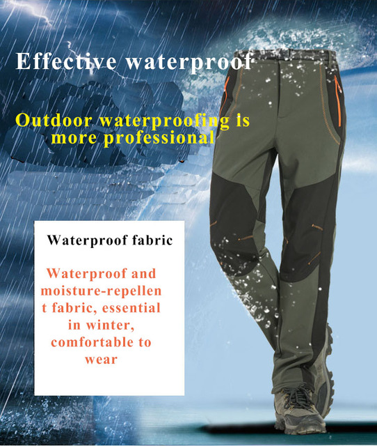 Zimowe męskie damskie spodnie trekkingowe Softshell NUONEKO wodoodporne oddychające polar turystyka natura BMT11 - Wianko - 4