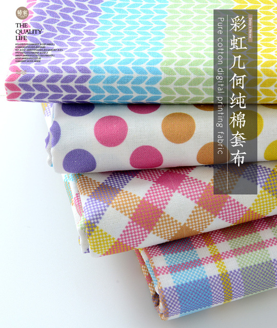 Bawełniana tkanina z cyfrowym nadrukiem kolorowych kropek do szycia - 110x50cm, idealna na ubranka dla niemowląt, dzieci - DIY Handmade - Wianko - 2