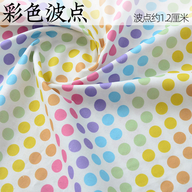Bawełniana tkanina z cyfrowym nadrukiem kolorowych kropek do szycia - 110x50cm, idealna na ubranka dla niemowląt, dzieci - DIY Handmade - Wianko - 6