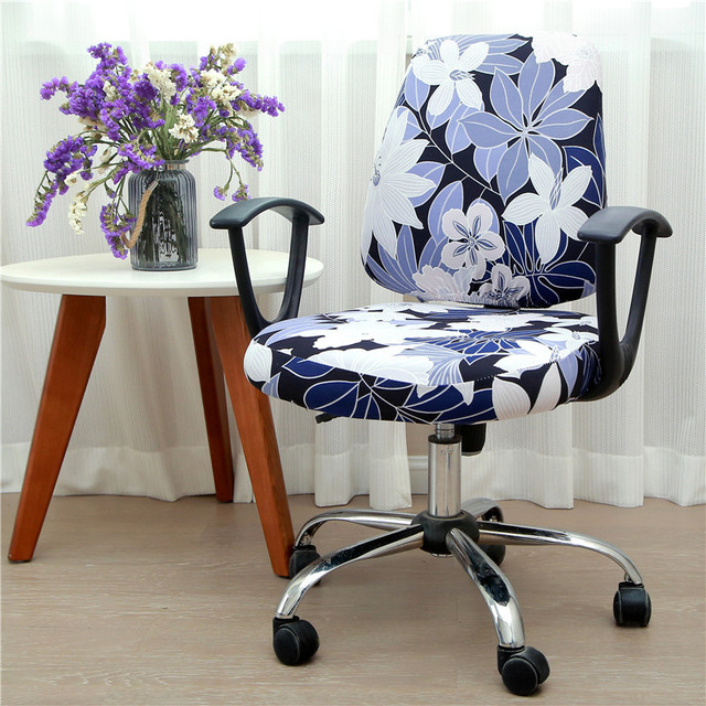 Pokrowiec elastyczny na krzesło biurowe - antypoślizgowe, obrotowe, zdejmowany (2 szt/zestaw) - Wianko - 12